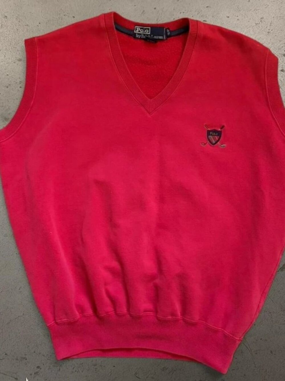Beautiful vintage 1990s Ralph Lauren red golf sweater vest
